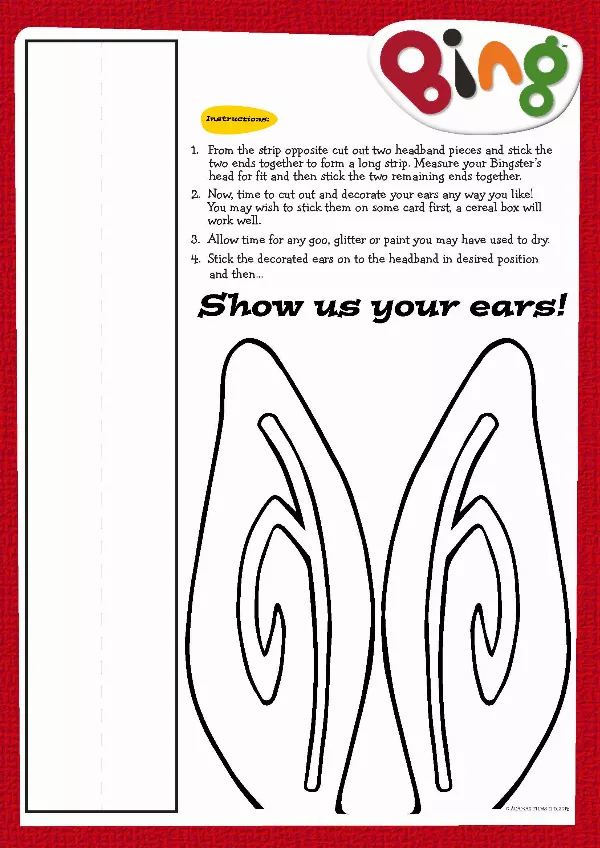 Bing Ears Activity Sheet